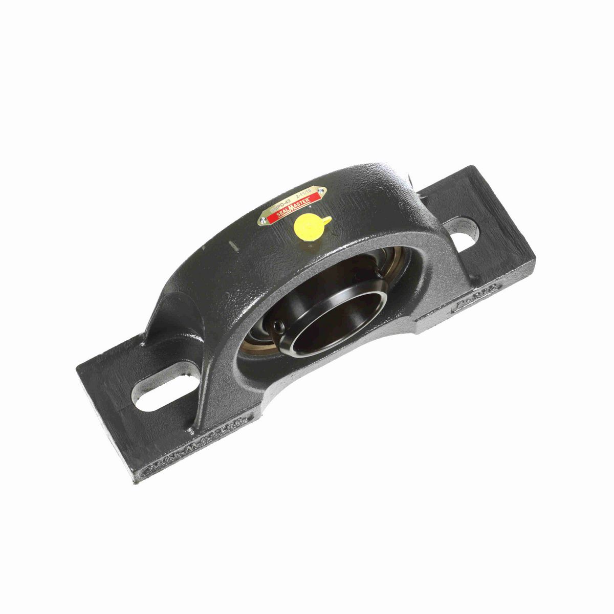 Sealmaster Mounted Cast Iron Two Bolt Pillow Block Ball Bearing - 52100 Bearing Steel, Black Oxided - Double Setscrew Lock - EMPD-43