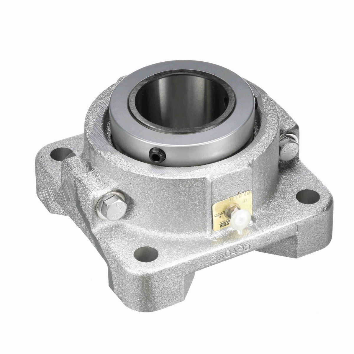 Sealmaster Mounted Flouropolymer Coated Cast Iron Four Bolt Flange Tapered Roller - 52100 Bearing Steel - Double Collar Mount Lock - Corrosion Resistant - RFB 215C CR