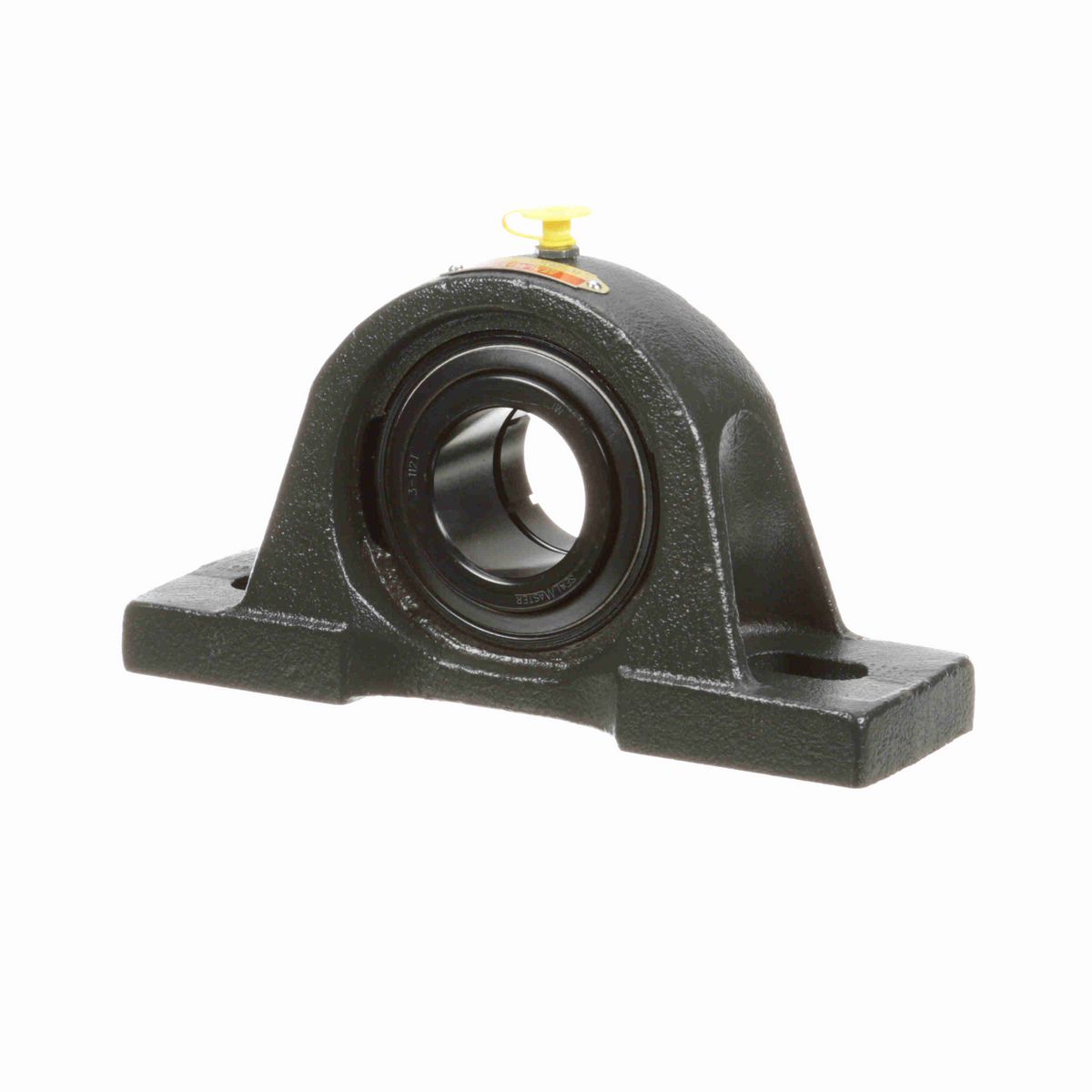 Sealmaster Mounted Cast Iron Two Bolt Pillow Block Ball Bearing - 52100 Bearing Steel, Black Oxided - Concentric Lock - MP-28T