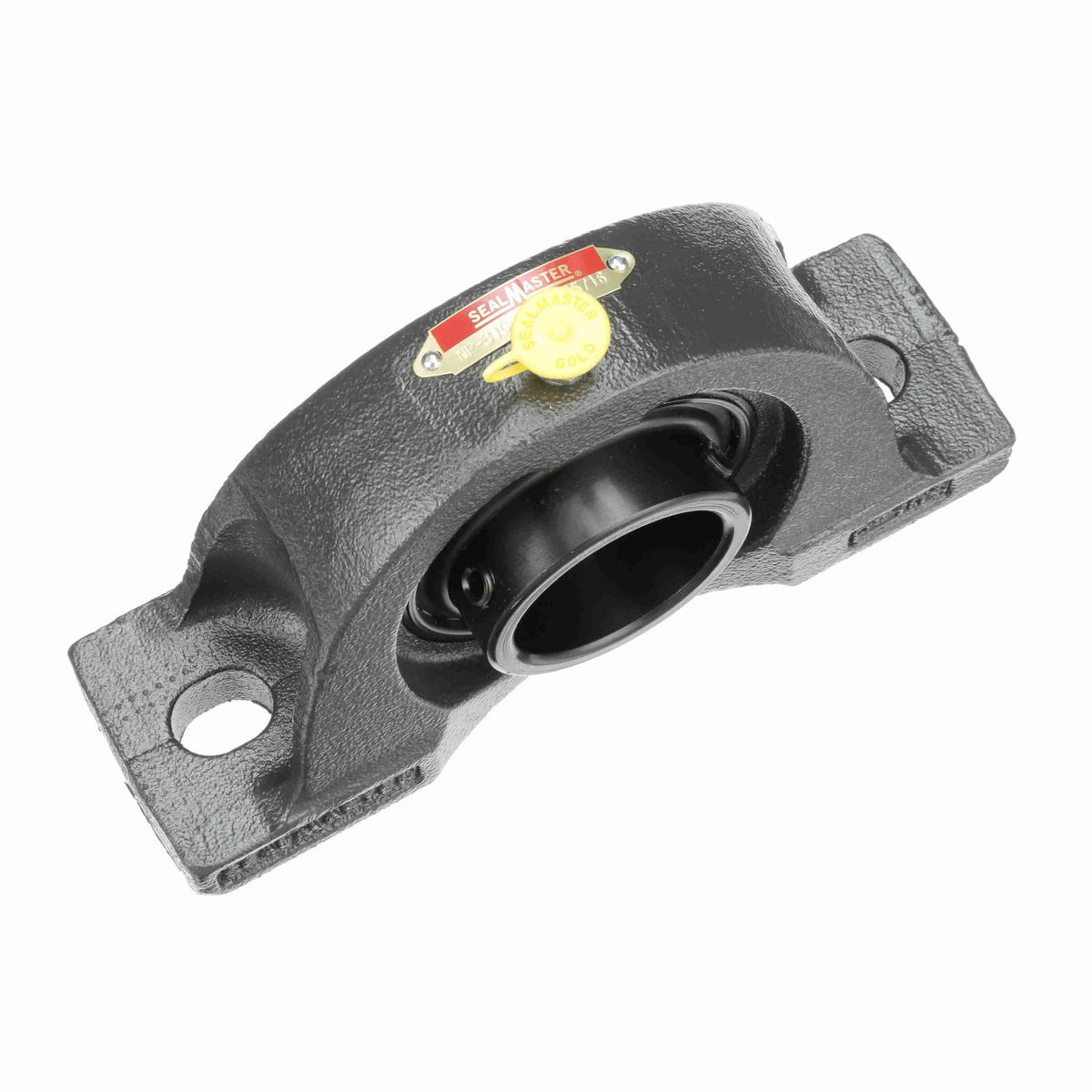 Sealmaster Mounted Cast Iron Two Bolt Pillow Block Ball Bearing - 52100 Bearing Steel, Black Oxided - Setscrew Lock - NP-31C