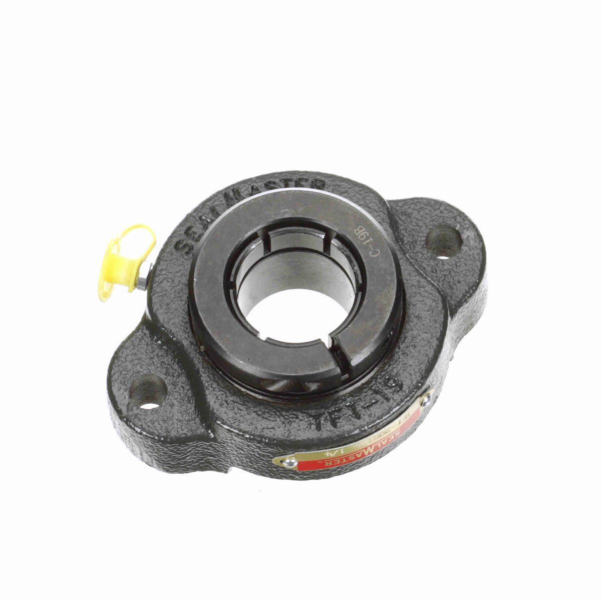 Sealmaster Mounted Cast Iron Two Bolt Flange Ball Bearing - 52100 Bearing Steel, Black Oxided - Concentric Lock - TFT-20RT