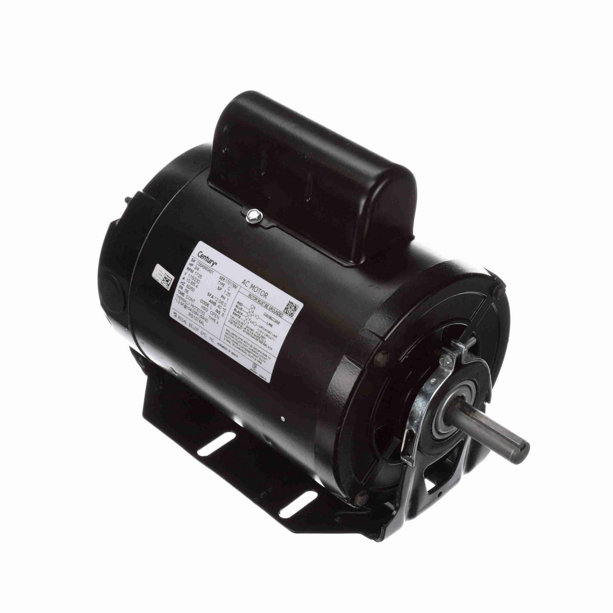 Century Fan and Blower Motor, 3/4 HP, 1 Ph, 60/50 Hz, 115/230 V, 1800 RPM, 56 Frame, OPEN - RS1074AL