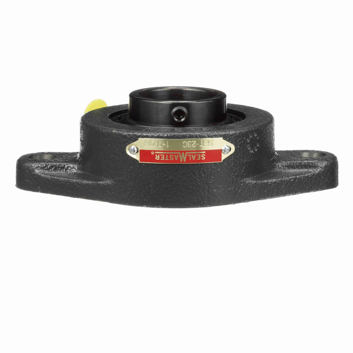 Sealmaster Mounted Cast Iron Two Bolt Flange Ball Bearing - 52100 Bearing Steel, Black Oxided - Setscrew Lock - SFT-23C