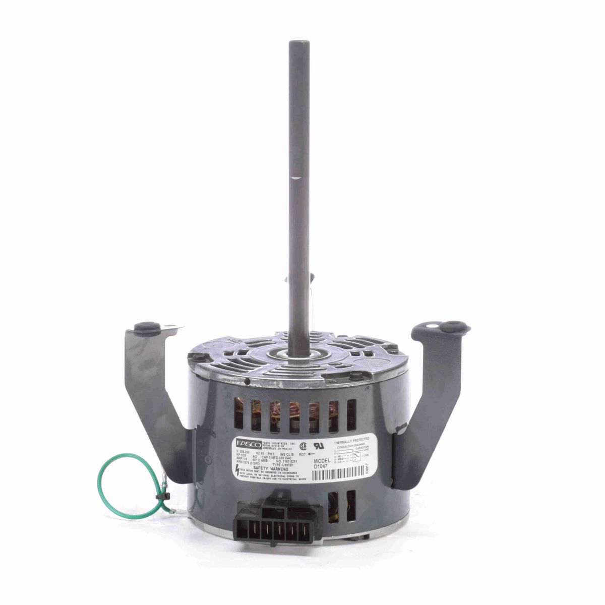 FASCO OEM Replacement Motor, 1/20 HP, 1 Ph, 60 Hz, 208-230 V, 1075 RPM, 3 Speed, 42 Frame, OAO - D1047