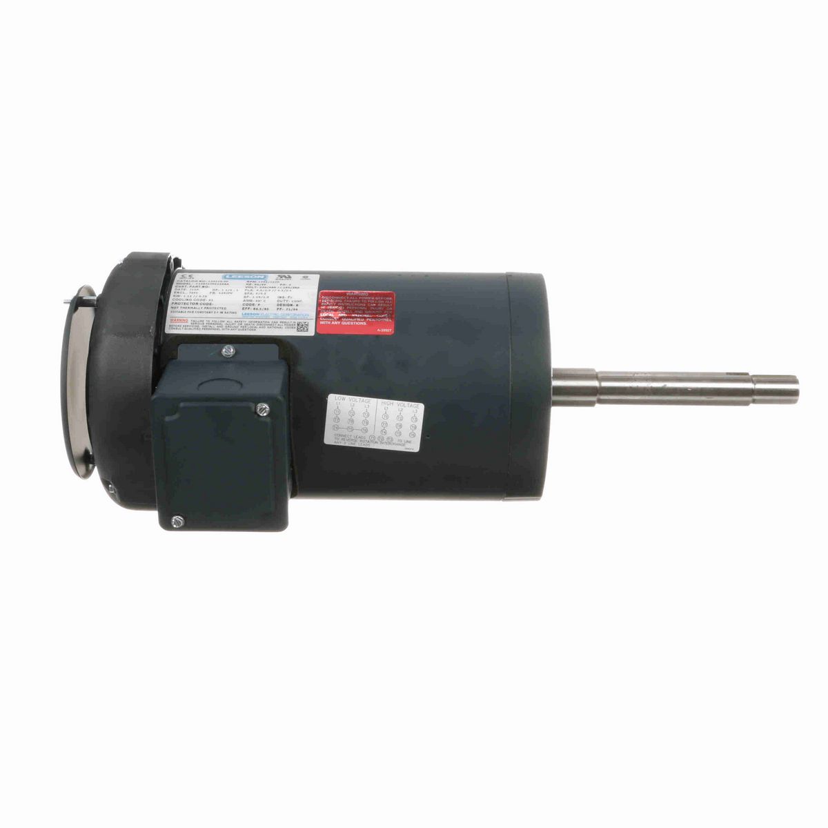 LEESON Close-Coupled Pump Motor, 1.50 & 1 HP, 3 Ph, 60 & 50 Hz, 230/460 & 190/380 V, 1800 & 1500 RPM, 145JPV Frame, TEFC - 122110.00