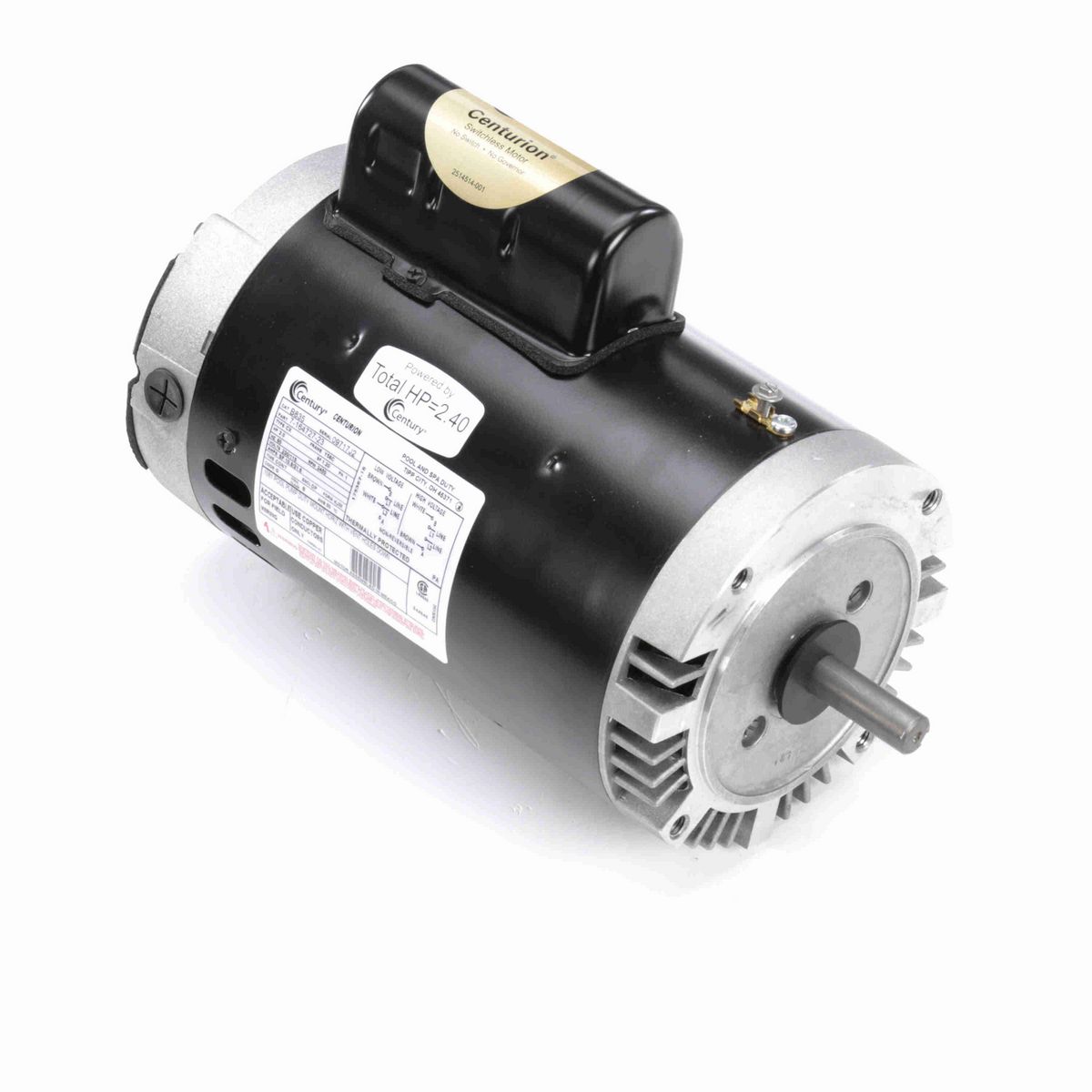 Century Pool Pump Motor, 2.0 HP, 1 Ph, 60 Hz, 230/115 V, 3600 RPM, Y56C Frame, DP - B835