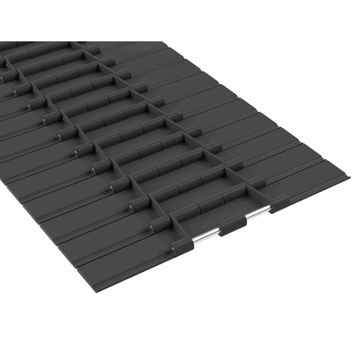 Rexnord 821 Straight Running Solid Top, Material: Black Anti-Static, Width: 12in, Pitch: 1.5in - 81414103