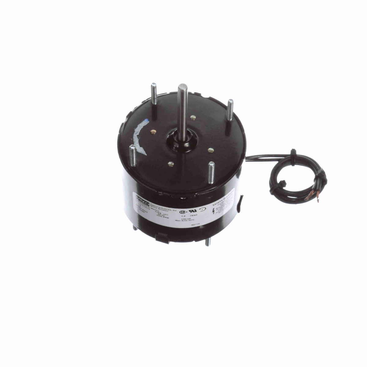 FASCO Fan and Blower Motor, 1/60 HP, 1 Ph, 60 Hz, 115 V, 3000 RPM, 1 Speed, 3.3" Diameter, ENCLOSED - D403