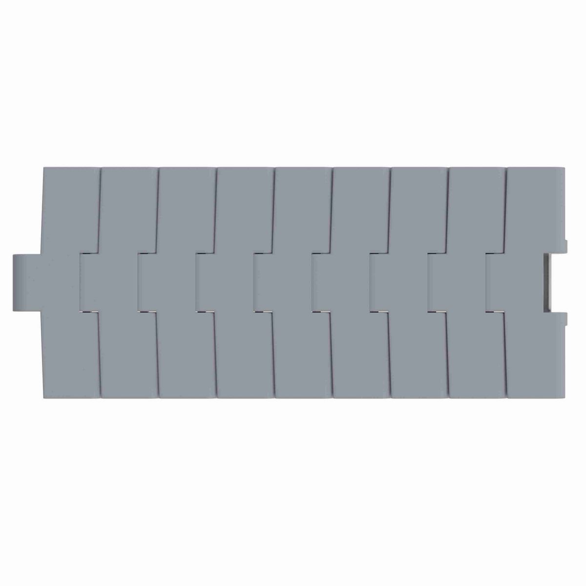 Rexnord 882TAB Side-flexing Solid Top, Material: Silver Platinum Series™ X, Width: 6in, Pitch: 1.5in - 10292834