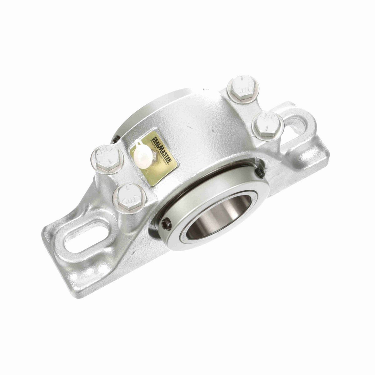 Sealmaster Mounted Flouropolymer Coated Cast Iron Two Bolt Pillow Block Tapered Roller - 52100 Bearing Steel - Double Collar Mount Lock - Corrosion Resistant - RPB 207-C2 CR