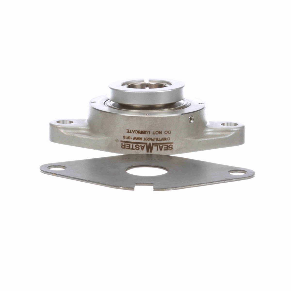 Sealmaster Mounted Stainless Steel Two Bolt Flange Ball Bearing - 52100 Bearing Steel, Phosphorus Nickel Coated - Concentric Lock - Corrosion Resistant - Reduced Maintenance - Lubed for Life - CRBFTS-PN20T RMW