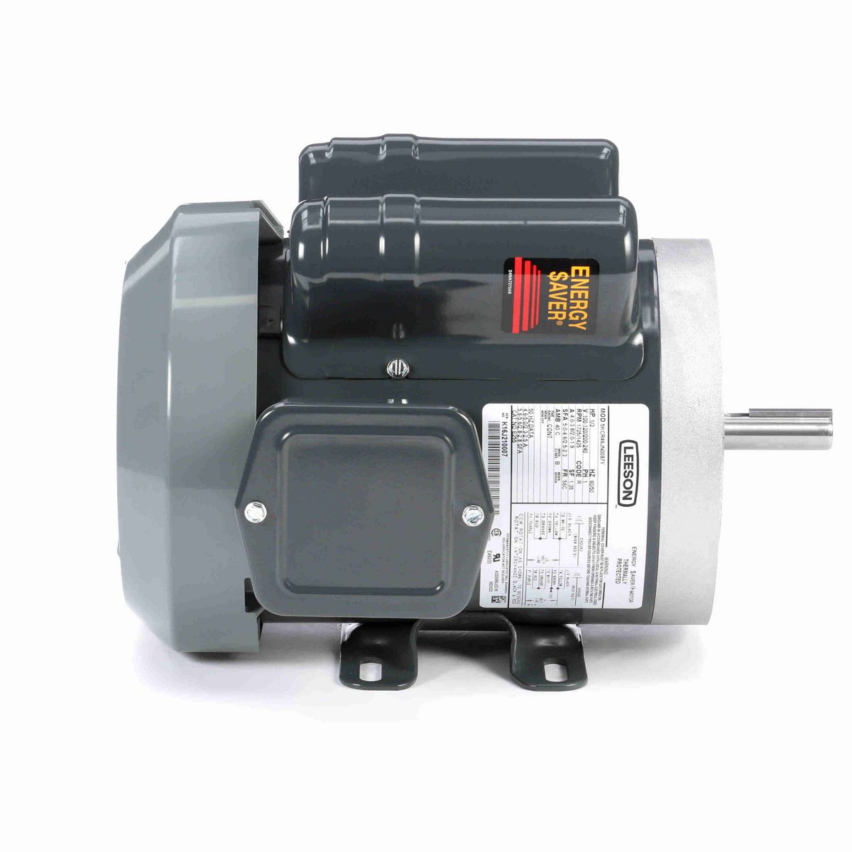 LEESON General Purpose Motor, 0.33 HP, 1 Ph, 60 Hz, 100-120/200-240 V, 1800 RPM, 56C Frame, TEFC - E255