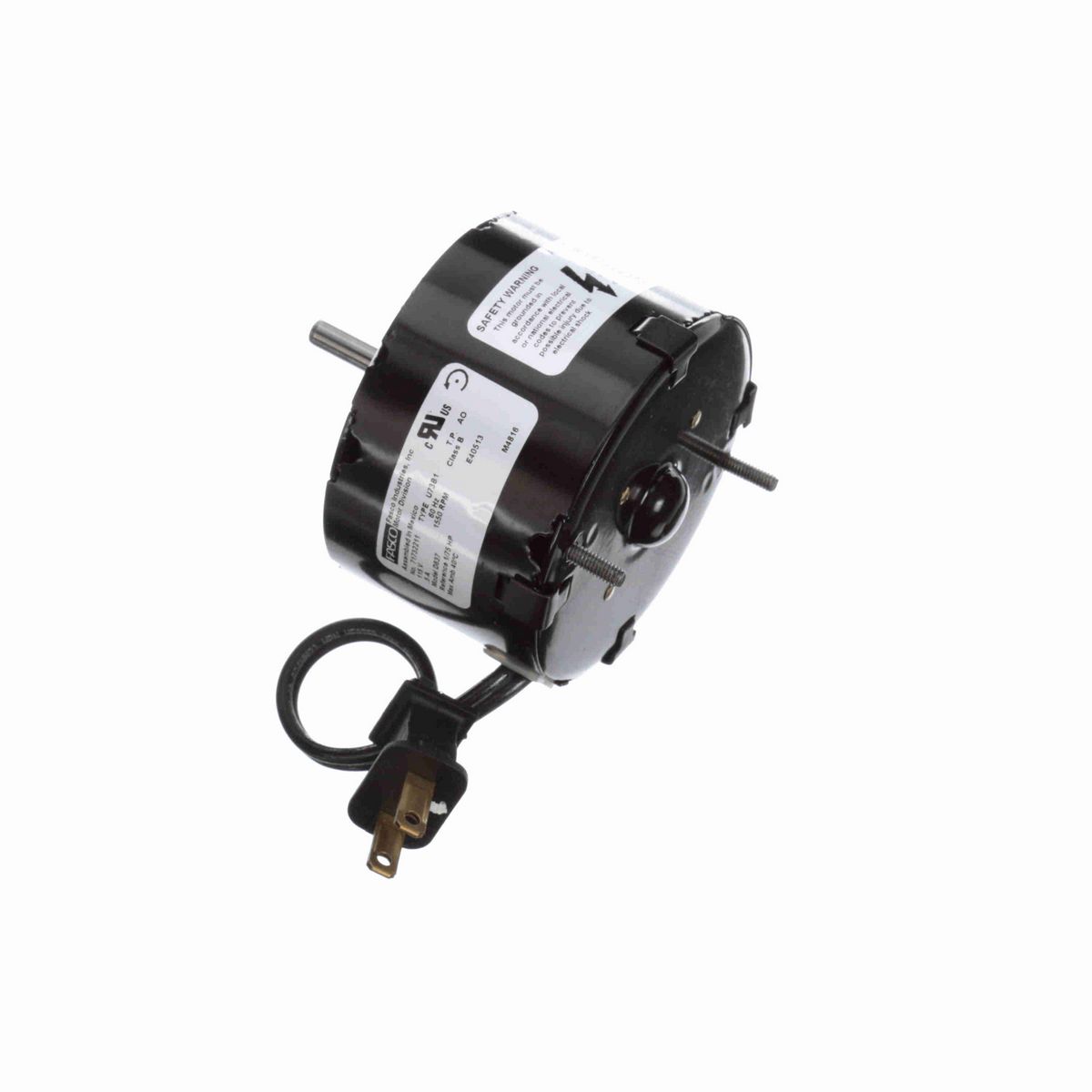 FASCO OEM Replacement Motor, 1/75 HP, 1 Ph, 60 Hz, 115 V, 1550 RPM, 1 Speed, 3.3" Diameter, TEAO - D637