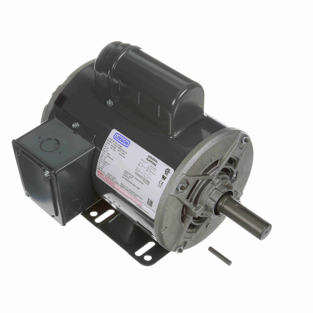 LEESON General Purpose Motor, 1 HP, 1 Ph, 60 Hz, 115/230 V, 1800 RPM, 143T Frame, DP - C188A