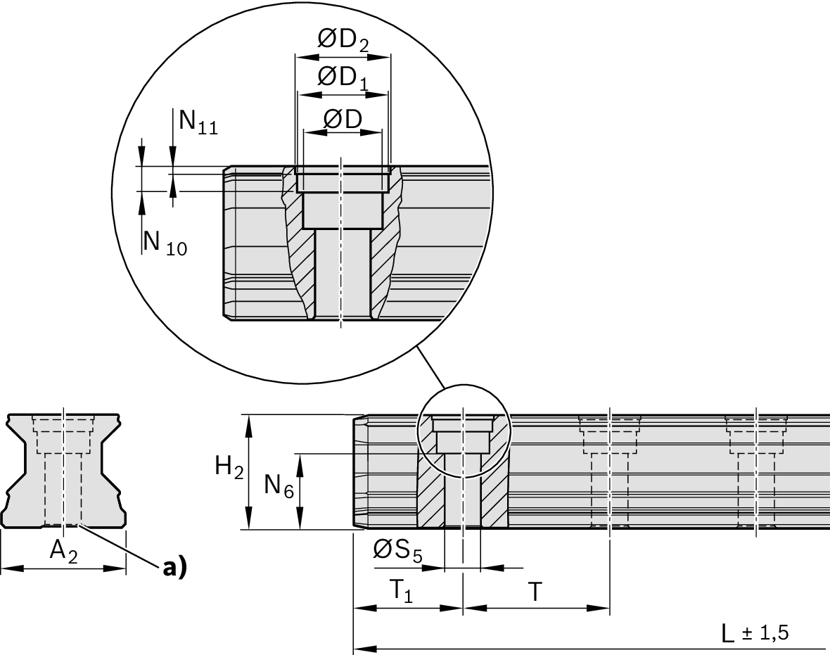 Роликовая направляющая устойчивая к коррозии с покрытием Resist CR Bosch Rexroth RSA-055-SNS-H-MA-SK [R184650342]