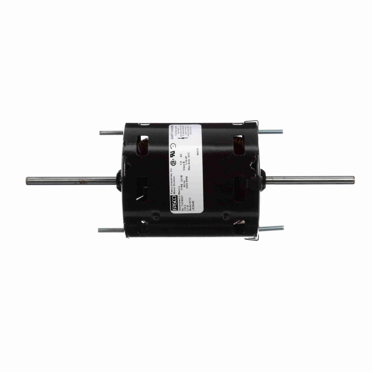 FASCO Fan and Blower Motor, 1/16 HP, 1 Ph, 60 Hz, 115 V, 3000 RPM, 1 Speed, 3.3" Diameter, OAO - D213