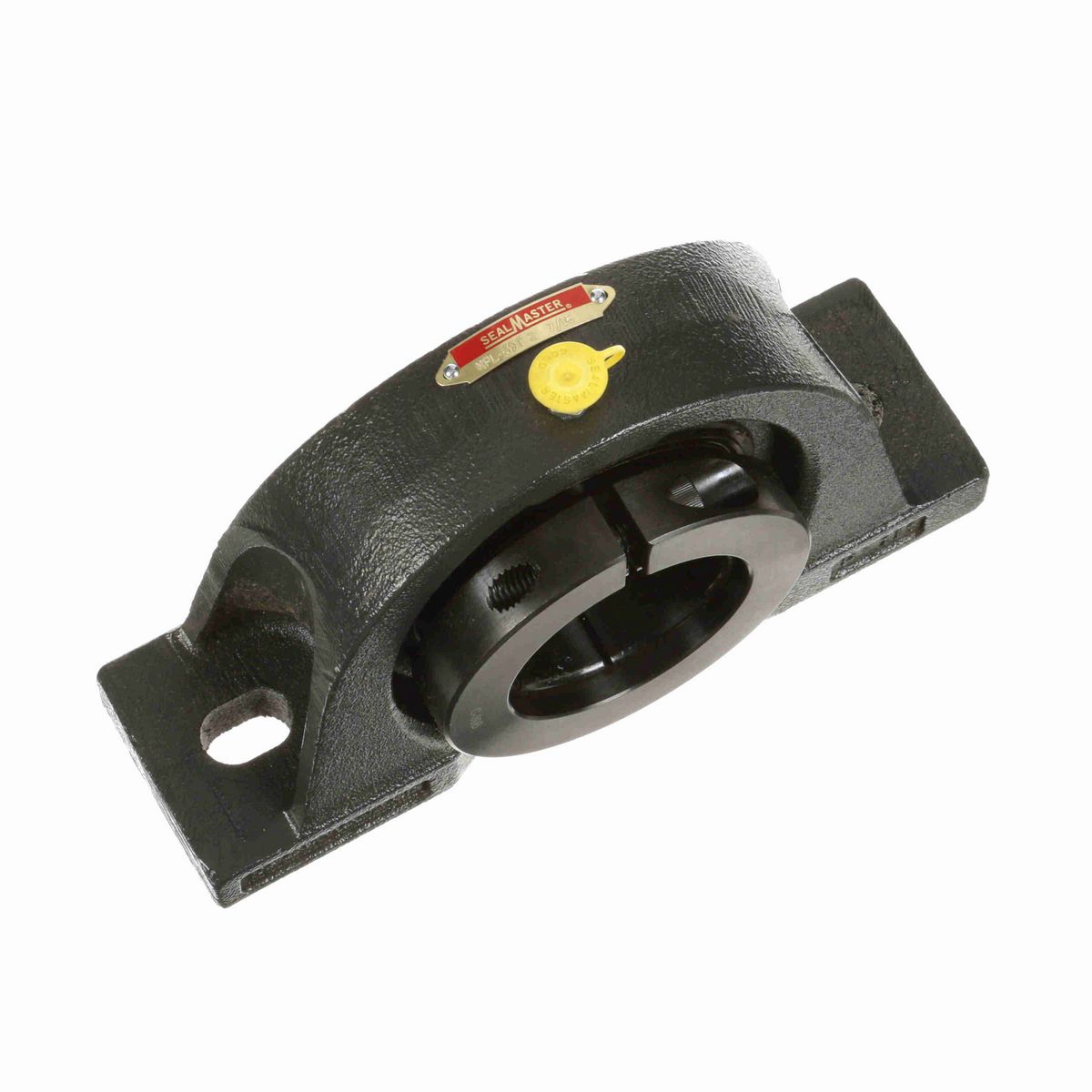 Sealmaster Mounted Cast Iron Two Bolt Low Base Pillow Block Ball Bearing - 52100 Bearing Steel, Black Oxided - Concentric Lock - NPL-39T