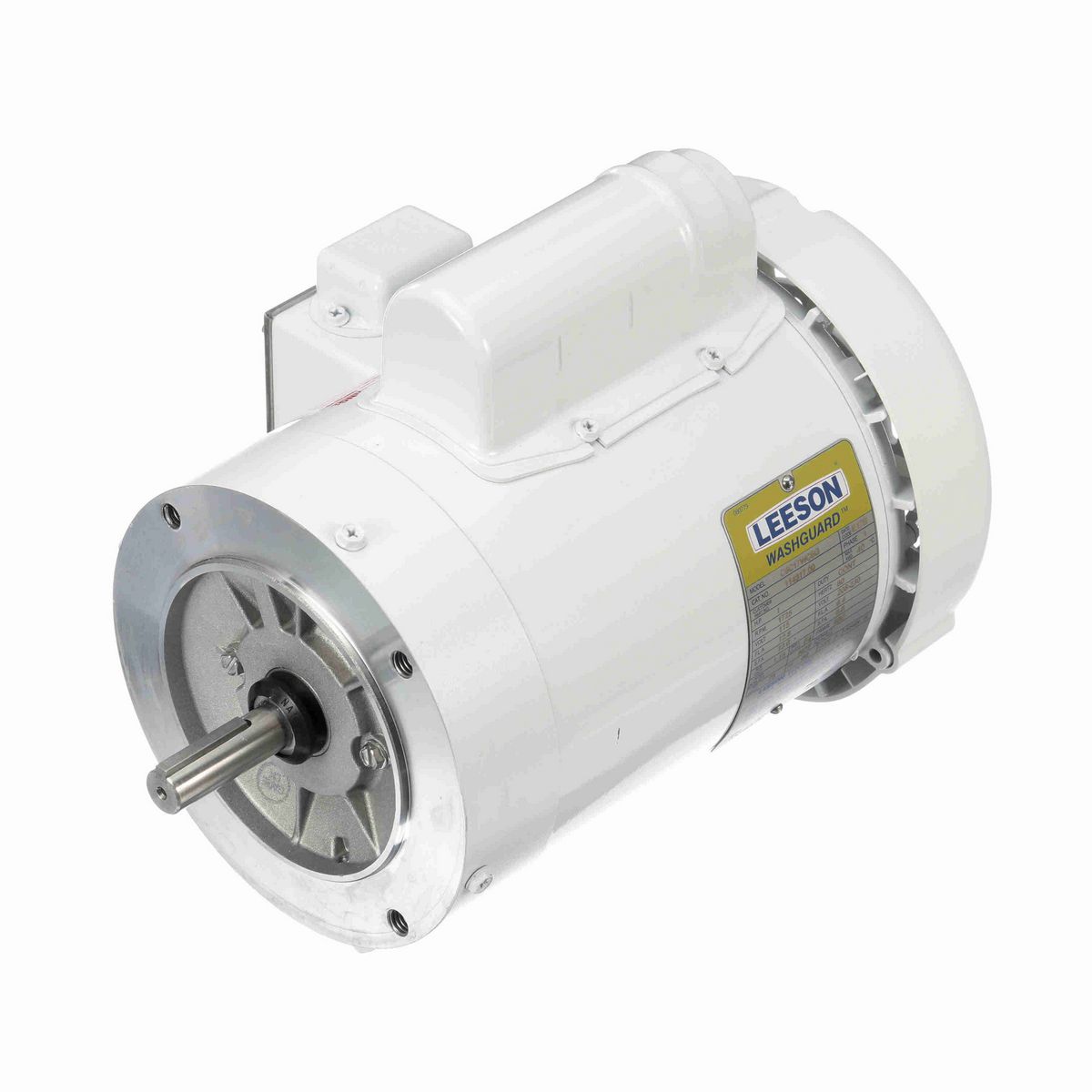 LEESON White Duck™ General Purpose Motor, 1 HP, 1 Ph, 60 Hz, 115/230 V, 1800 RPM, 56C Frame, TEFC - 114317.00