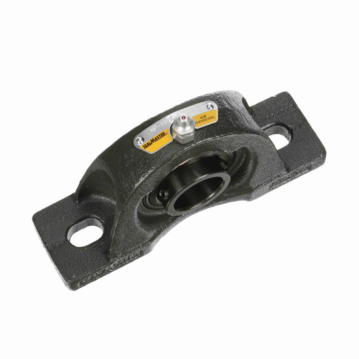 Sealmaster Mounted Cast Iron Two Bolt Pillow Block Ball Bearing - 52100 Bearing Steel, Black Oxided - Setscrew Lock - High Temperature - NP-19 VL
