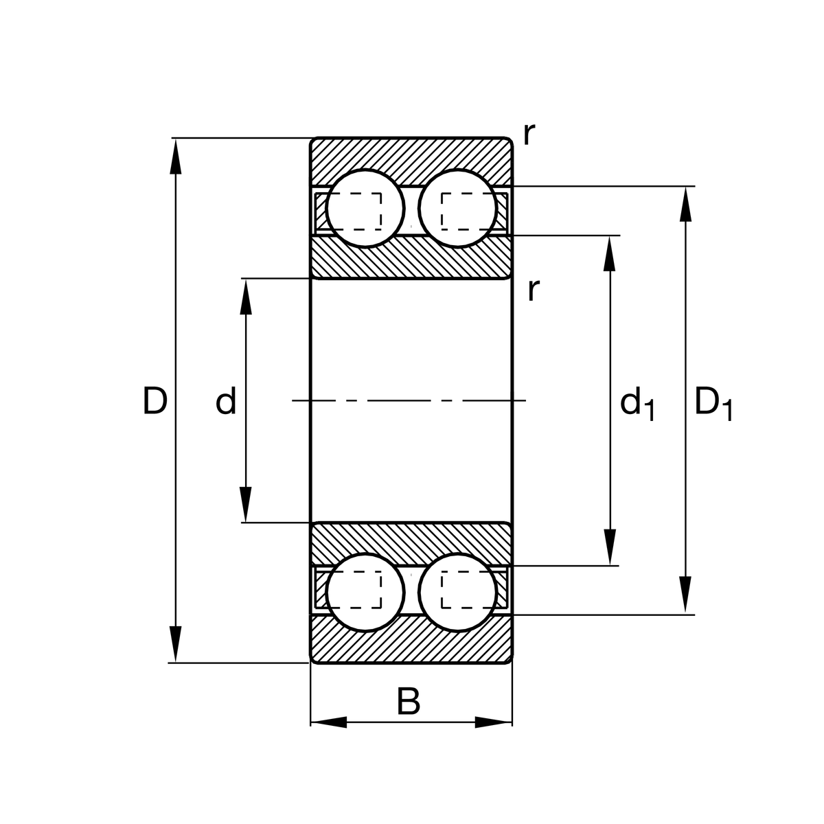 Радиальный шарикоподшипник FAG 4200-BB-TVH (4200BB.TVH)