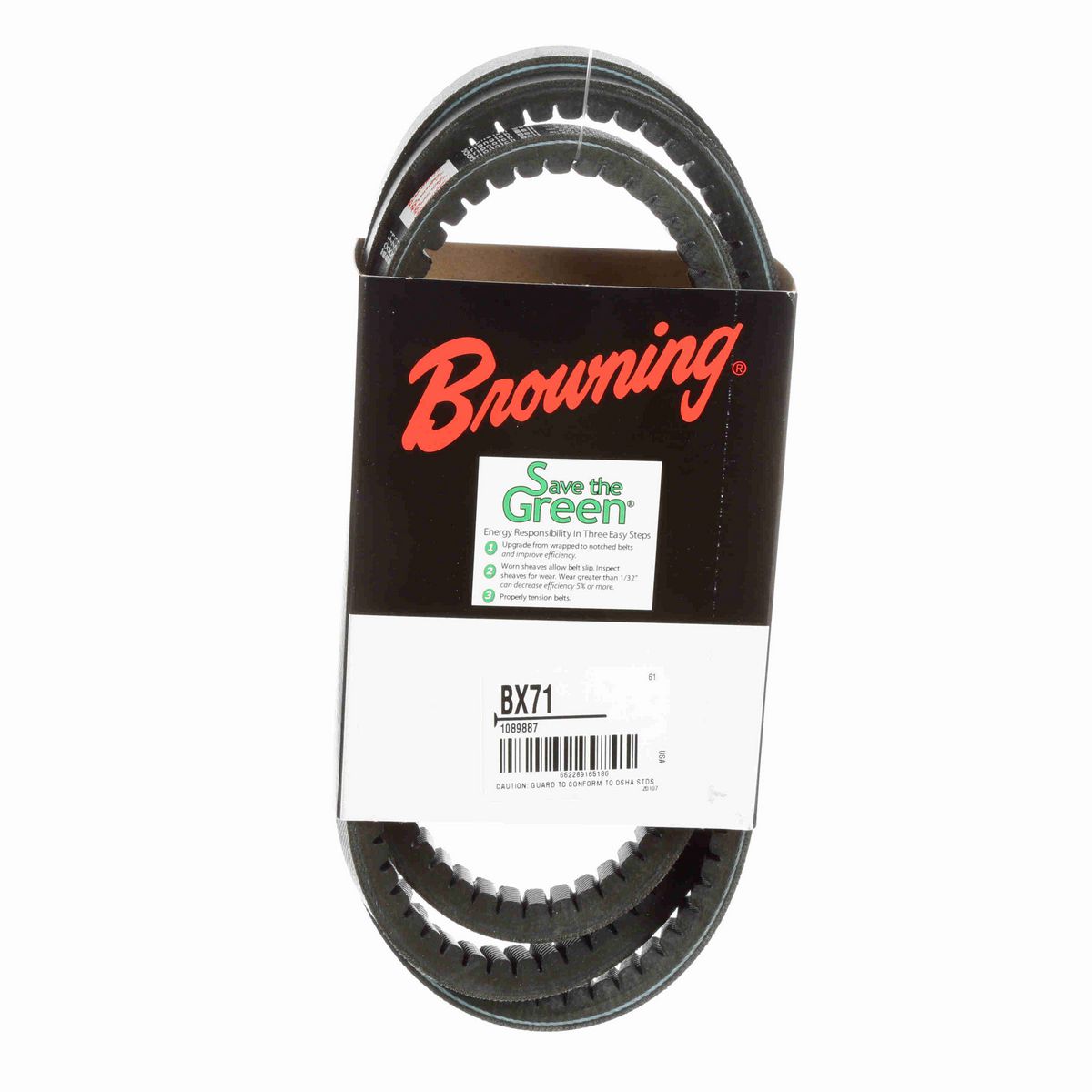 Browning EPDM Notched Belt 98% Efficient - BX71