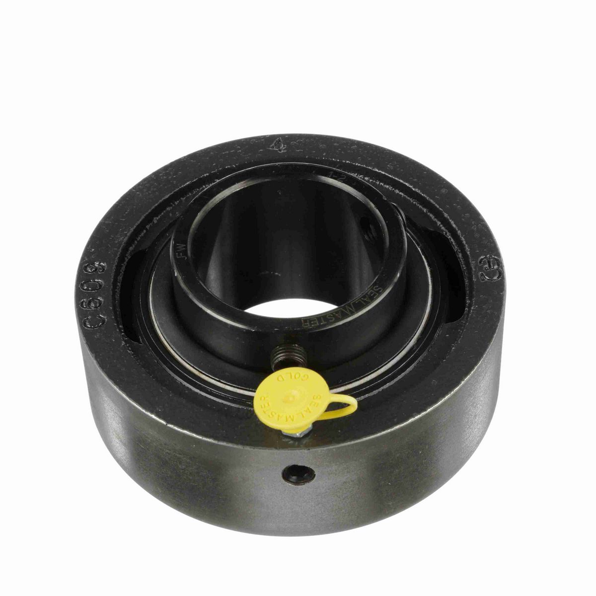 Sealmaster Mounted Cast Iron Cylindrical Cartridge Ball Bearing - 52100 Bearing Steel, Black Oxided - Setscrew Lock - SC-32R