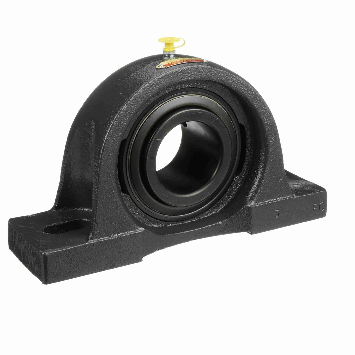 Sealmaster Mounted Cast Iron Two Bolt Pillow Block Ball Bearing - 52100 Bearing Steel, Black Oxided - Setscrew Lock - MP-40