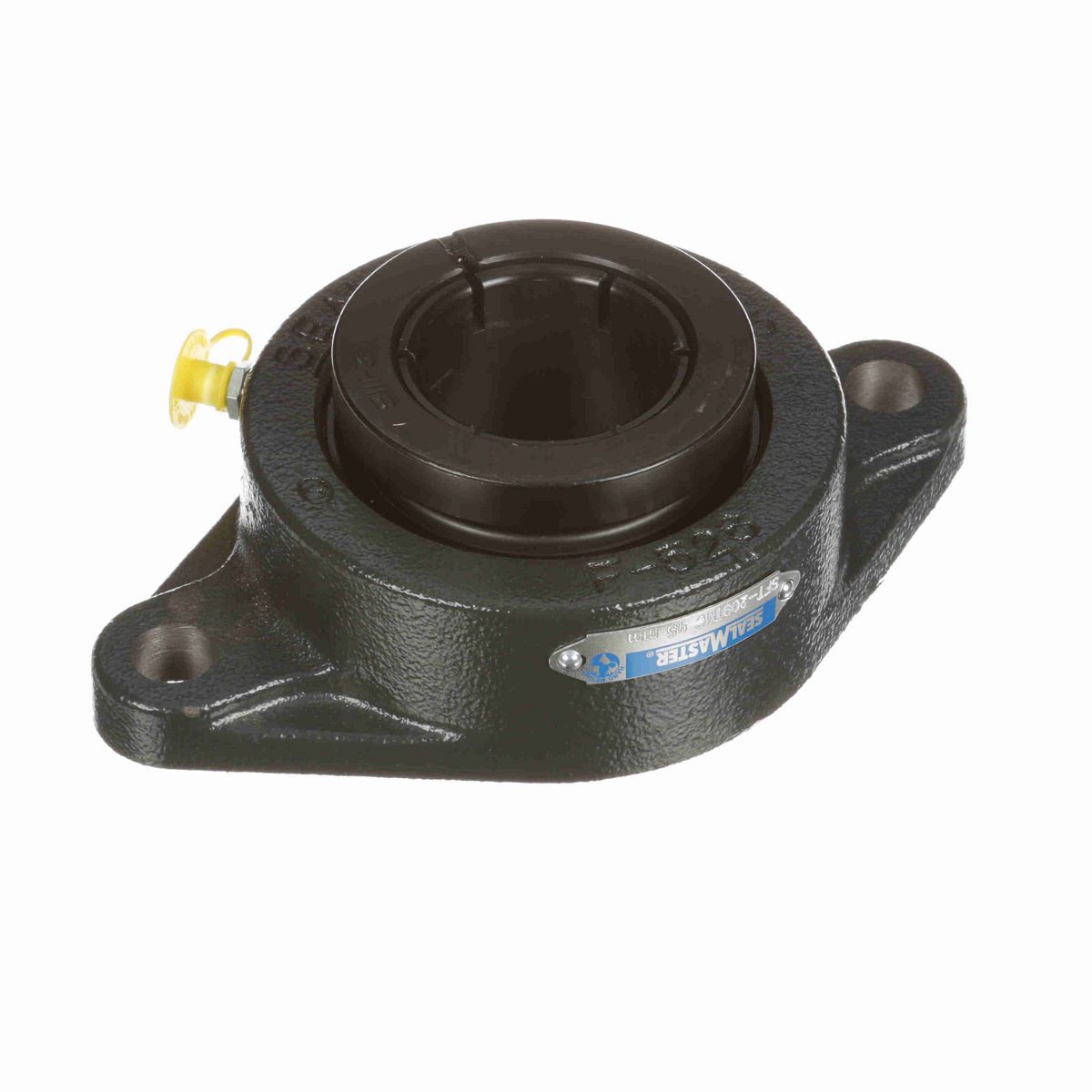 Sealmaster Mounted Cast Iron Two Bolt Flange Ball Bearing - 52100 Bearing Steel, Black Oxided - Concentric Lock - SFT-210TMC