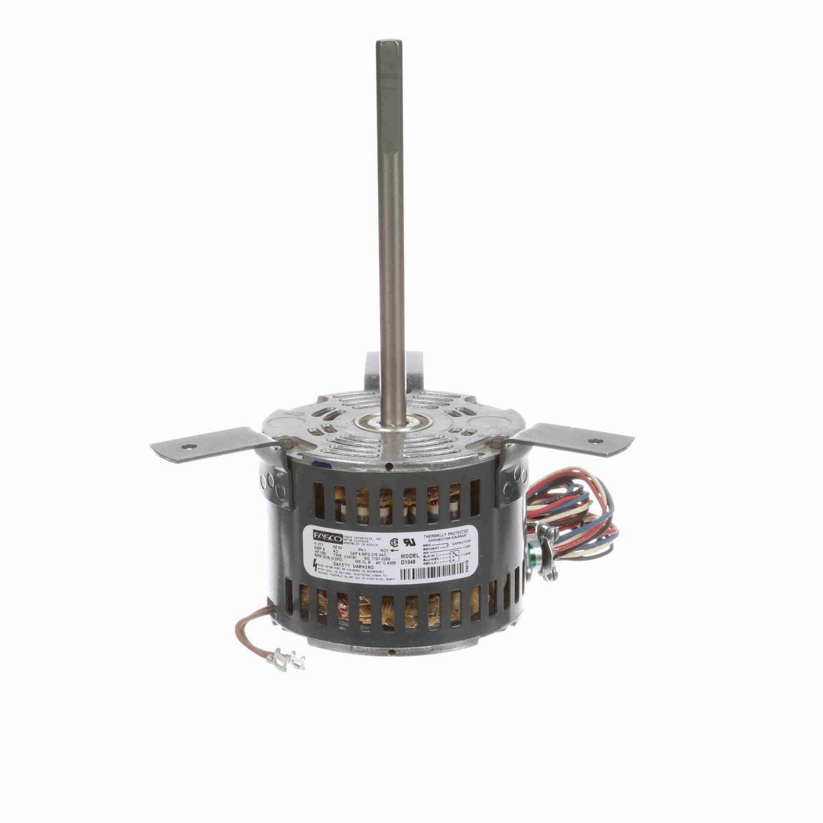 FASCO OEM Replacement Motor, 1/20 HP, 1 Ph, 60 Hz, 277 V, 1075 RPM, 3 Speed, 42 Frame, OAO - D1048