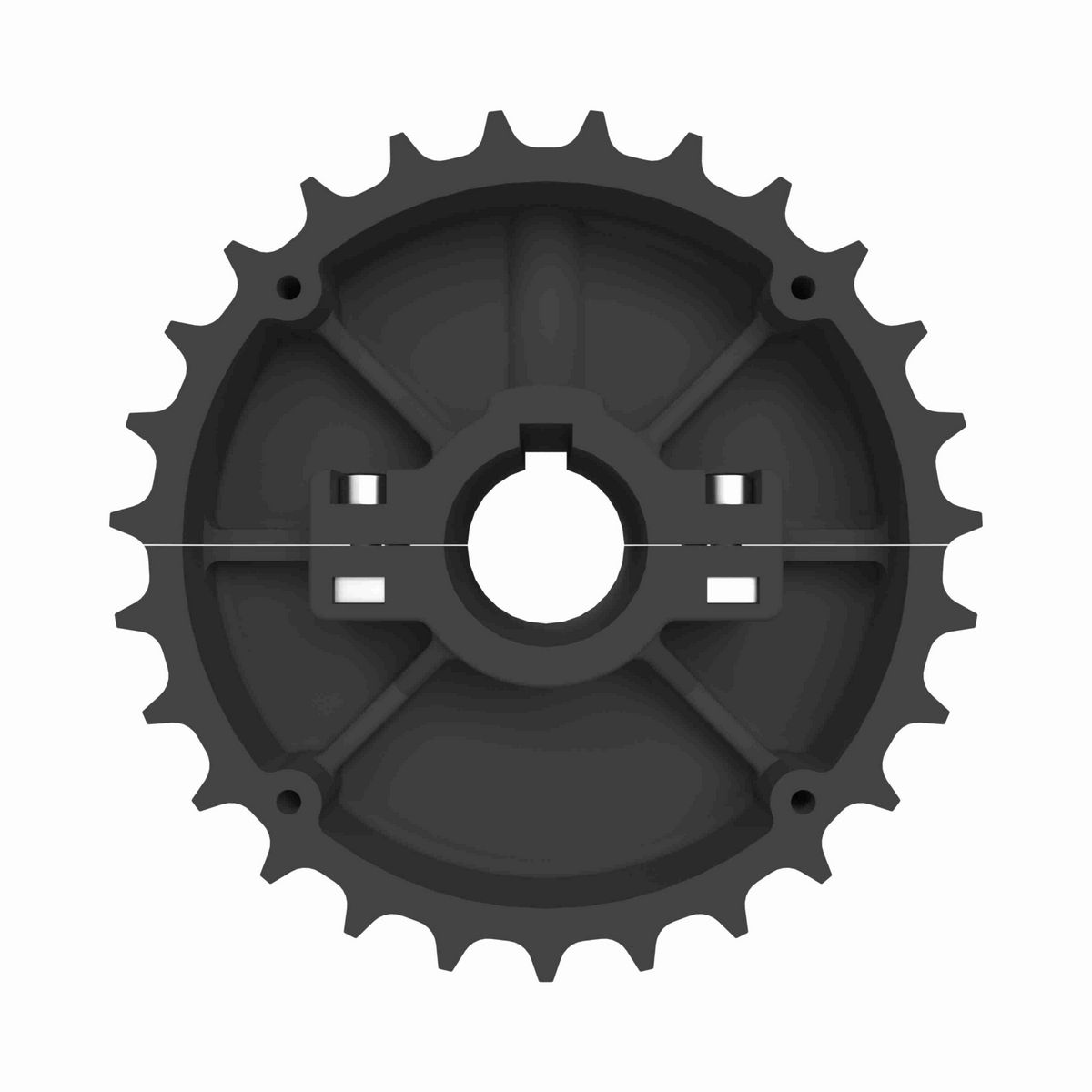 Rexnord 815 Series Split Molded Nylon Sprocket and a 27 Teeth with 1-1/4in Round Shaft-Ready Bore with Keyway & Setscrew - 614-41-3