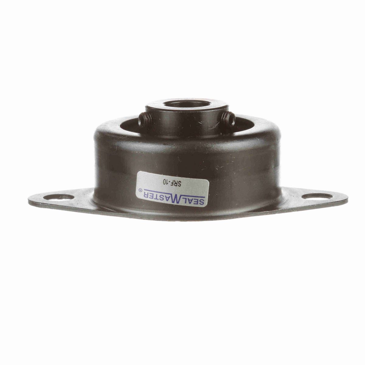 Sealmaster Mounted Stamped Steel Two Bolt Flange Ball Bearing - 52100 Bearing Steel, Black Oxided - Setscrew Lock - SRF-10