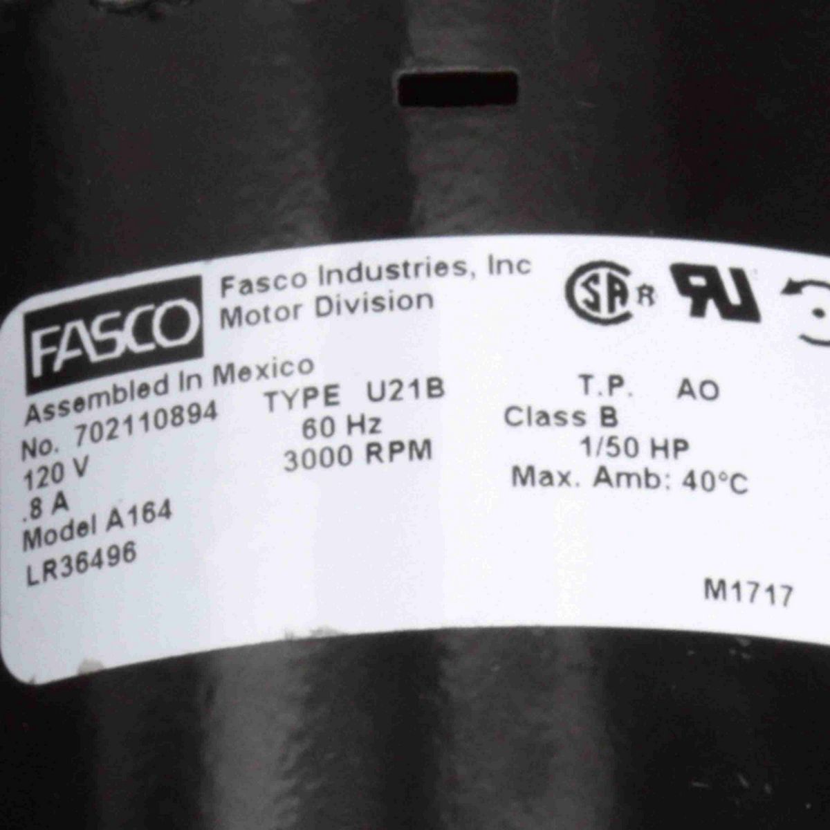FASCO Round Outlet Shaded Pole OEM Replacement Draft Inducer Blower, 120 Volts, Flange: No - A164