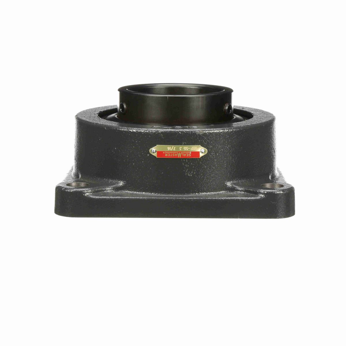 Sealmaster Mounted Cast Iron Four Bolt Flange Ball Bearing - 52100 Bearing Steel, Black Oxided - Setscrew Lock - MSF-55