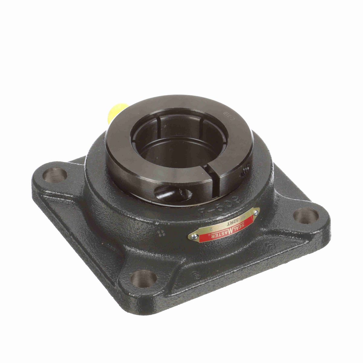 Sealmaster Mounted Cast Iron Four Bolt Flange Ball Bearing - 52100 Bearing Steel, Black Oxided - Concentric Lock - SF-32RT