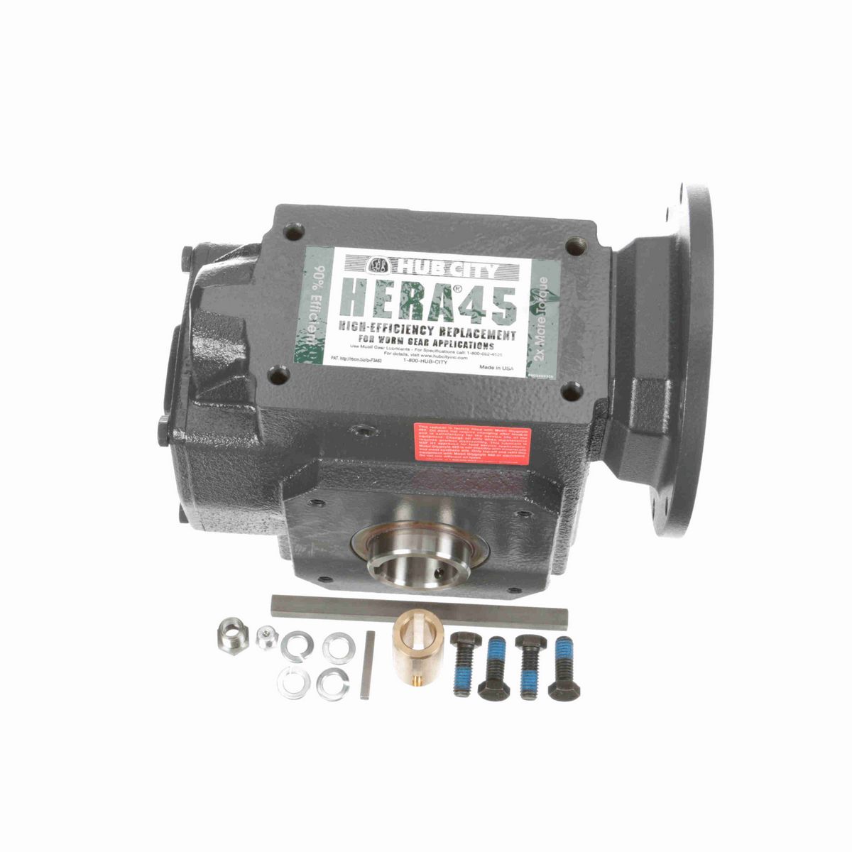 Hub City HERA Gear Reducer HERA Cast Iron Helical-Hypoid Reducer - HERA45ES 19.50 56C 1.438