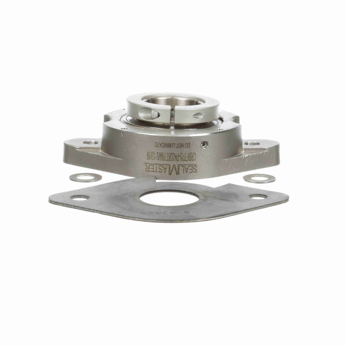 Sealmaster Mounted Cast Iron Two Bolt Flange Ball Bearing - 52100 Bearing Steel, Phosphorus Nickel Coated - Concentric Lock - Corrosion Resistant - Reduced Maintenance - Lubed for Life - CRBFTRS-PN208T RMW