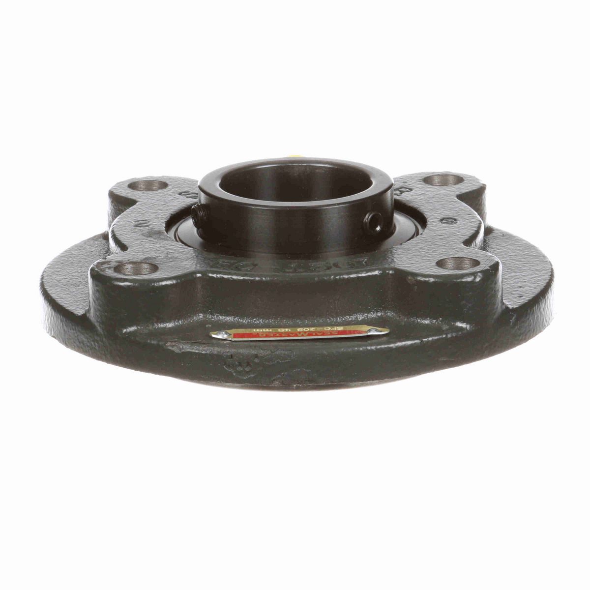 Sealmaster Mounted Cast Iron Flange Cartridge Ball Bearing - 52100 Bearing Steel, Black Oxided - Setscrew Lock - SFC-209