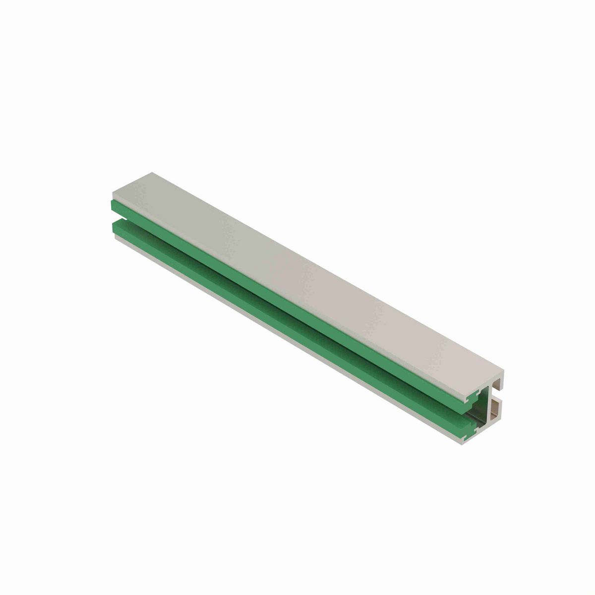 System Plast Chain Guide: 1.37"W X 1.44"H X 96"L Green UHMW-PE - VG-370-50-8