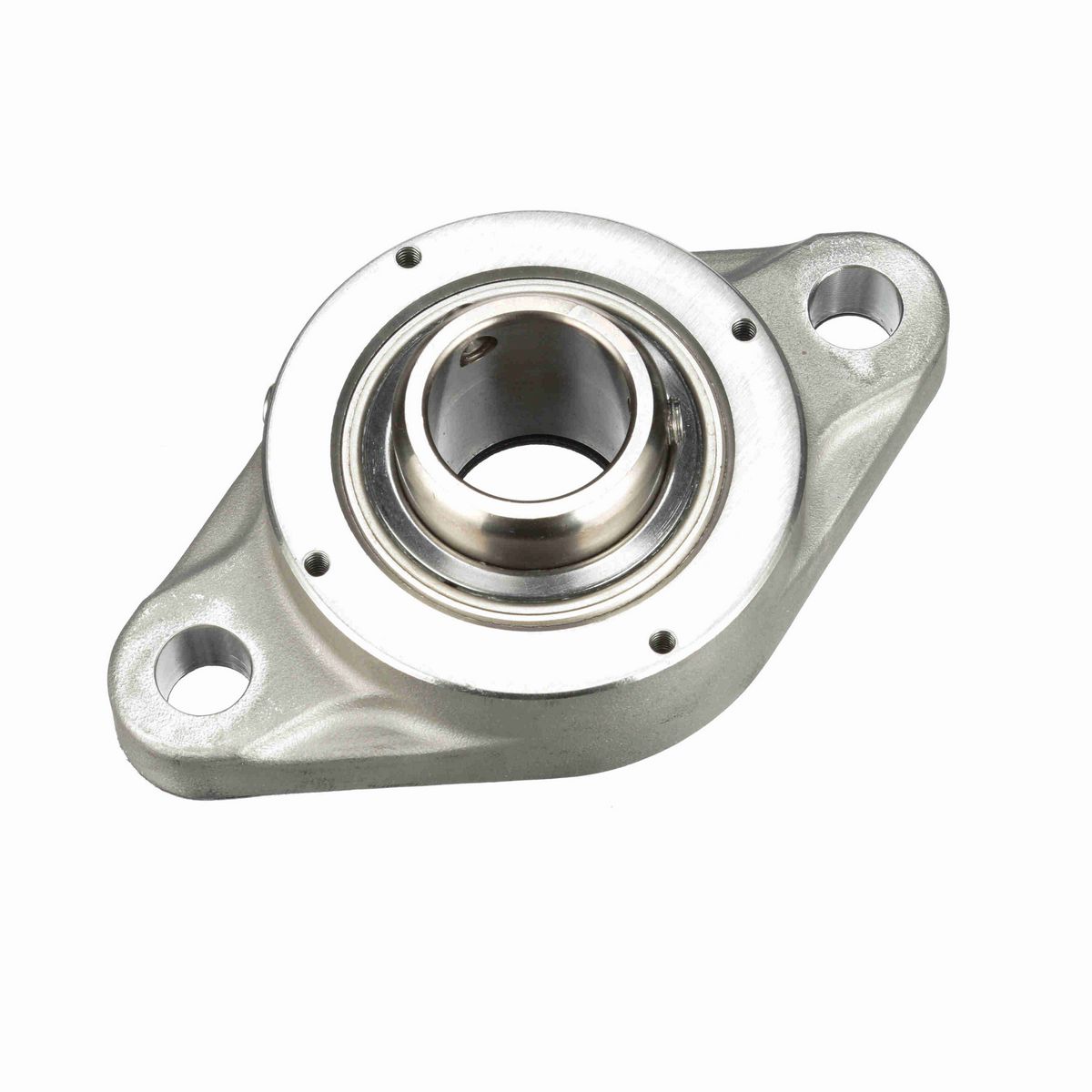 Sealmaster Mounted Stainless Steel Two Bolt Flange Ball Bearing - 52100 Bearing Steel, Phosphorus Nickel Coated - Setscrew Lock - Corrosion Resistant - Reduced Maintenance - Lubed for Life - CRBFTS-PN19 RMW