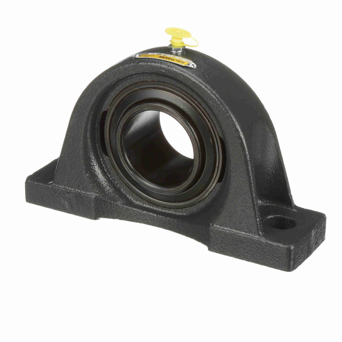 Sealmaster Mounted Cast Iron Two Bolt Pillow Block Ball Bearing - 52100 Bearing Steel, Black Oxided - Setscrew Lock - Air Handling Housing Fit, Noise Tested - NP-35 CXU