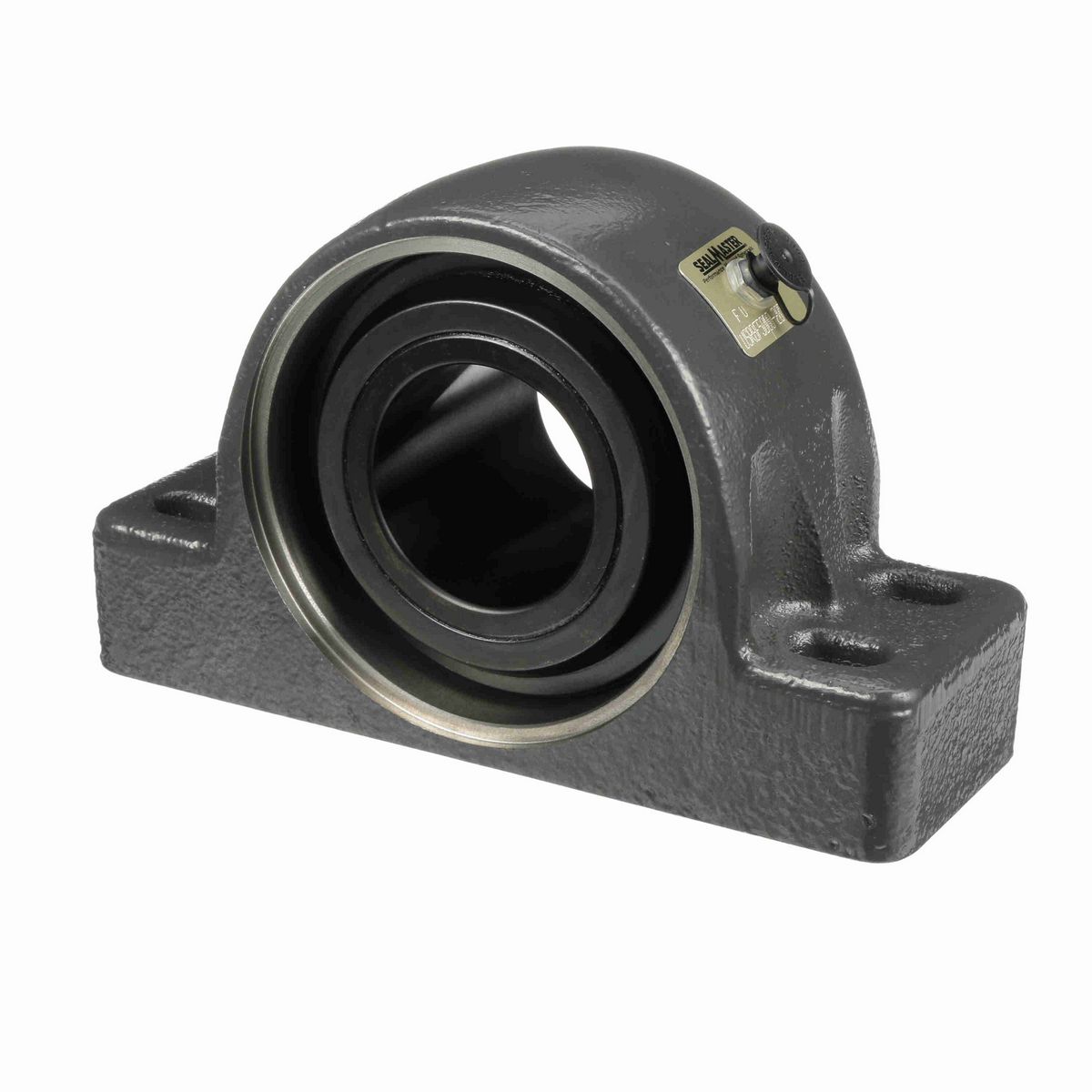 Sealmaster Mounted Cast Iron Four Bolt Pillow Block Spherical Roller - 52100 Bearing Steel, Black Oxided - Collar Mount Lock - USRBF5000-207