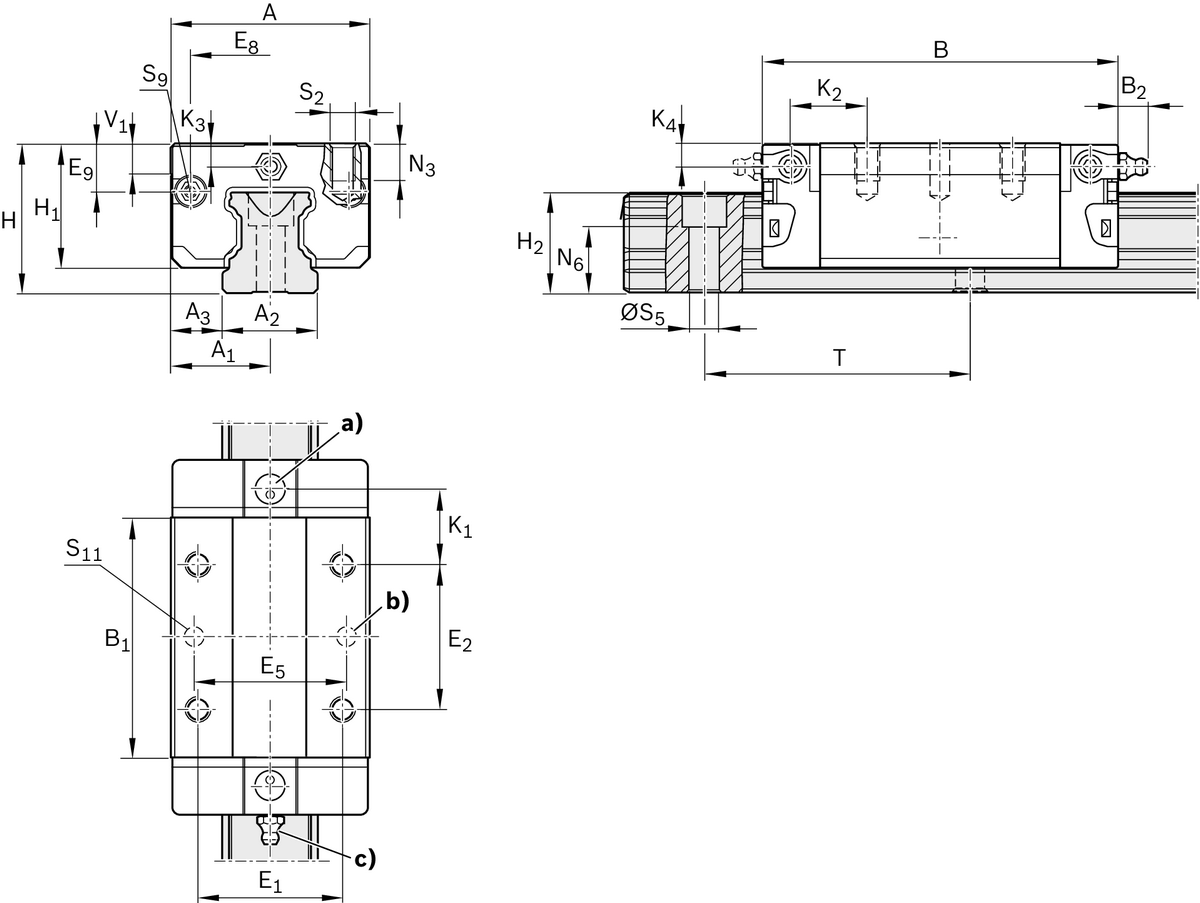 Алюминиевая шариковая каретка Bosch Rexroth KWD-020-SNS-C0-H-1 [R163289320]
