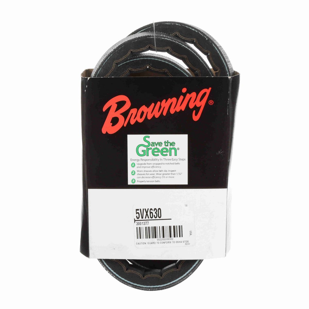 Browning EPDM Notched Belt 98% Efficient - 5VX630