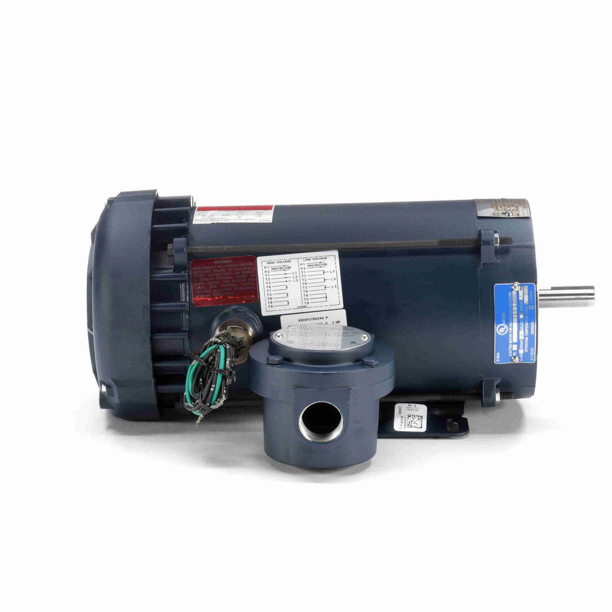 LEESON Explosion Proof Motor, 1 & 0.75 HP, 3 Ph, 60 & 50 Hz, 230/460 & 190/380 V, 1800 & 1500 RPM, 56C Frame, EPFC - 119438.00