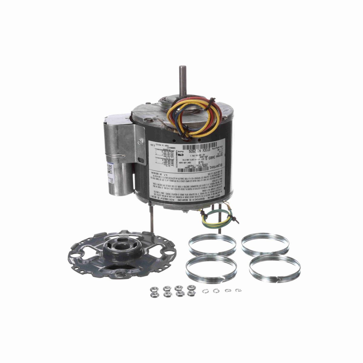 Genteq Condenser Fan Motor, 1/15 HP, 1 Ph, 60/50 Hz, 115 V, 1050 RPM, 1 Speed, 42 Frame, CLOSEDAO - 2926