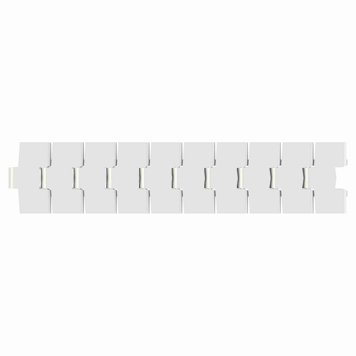 Rexnord 880TAB BO Side-flexing Solid Top Tight Radius, Material: Silver Platinum Series, Width: 3.25in, Pitch: 1.5in - 81430501