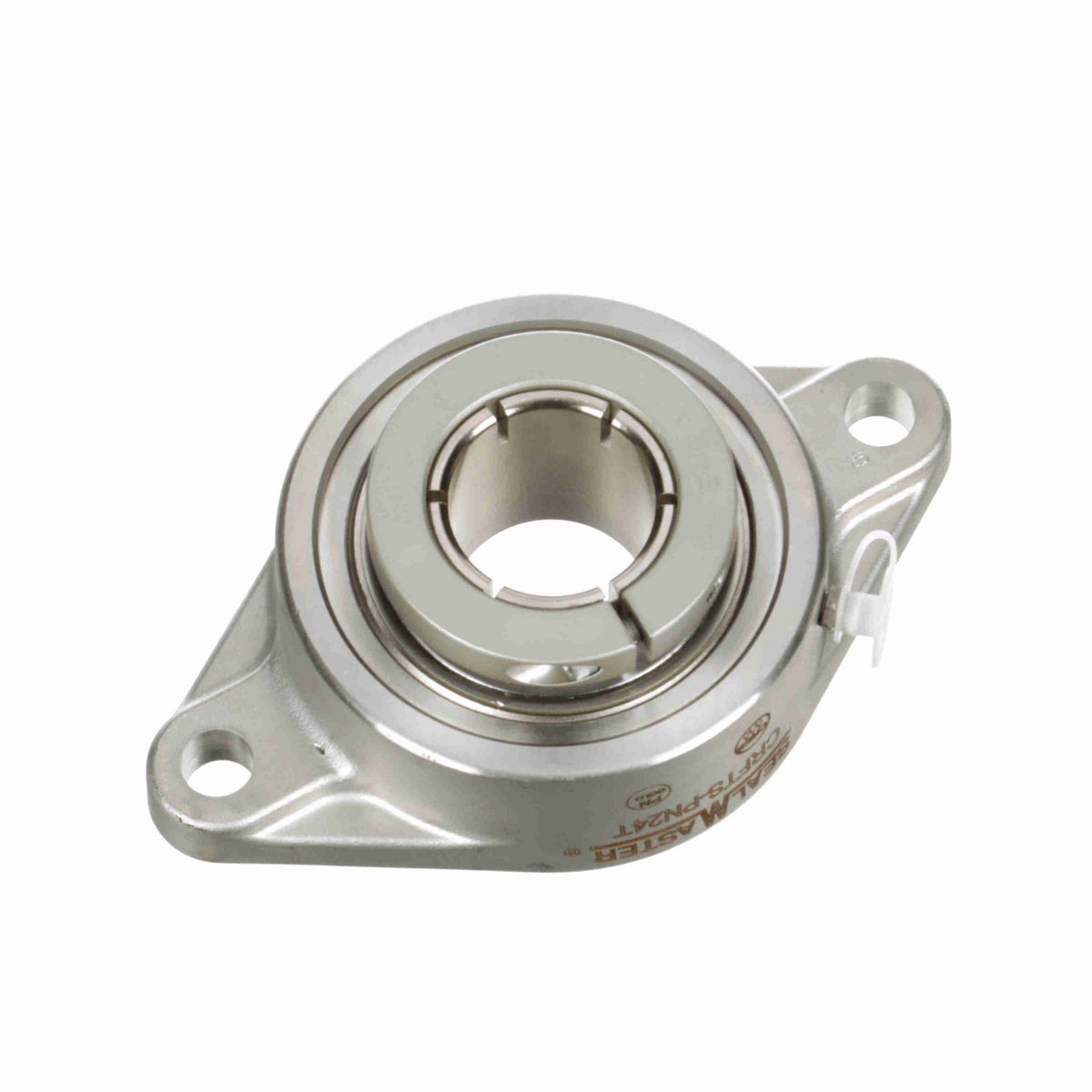Sealmaster Mounted Stainless Steel Two Bolt Flange Ball Bearing - 52100 Bearing Steel, Phosphorus Nickel Coated - Concentric Lock - Corrosion Resistant - CRFTS-PN24T