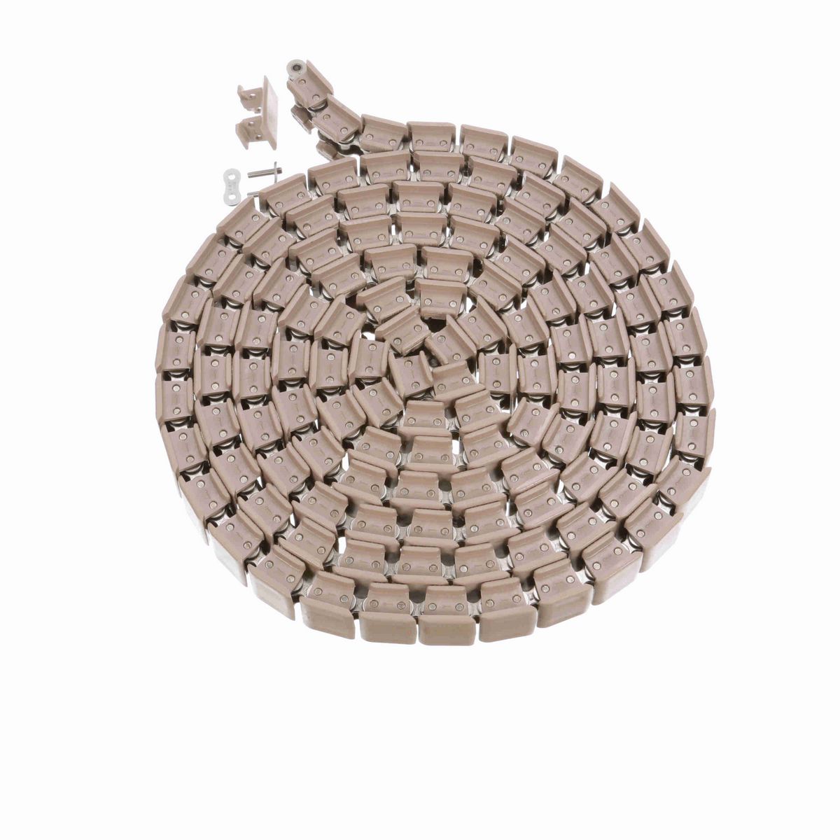 System Plast 1843TAB Side-flexing Solid Top, Material: Tan Low Friction, Width: 1.25in, Pitch: 1in - LF1843SS-TAB-K125