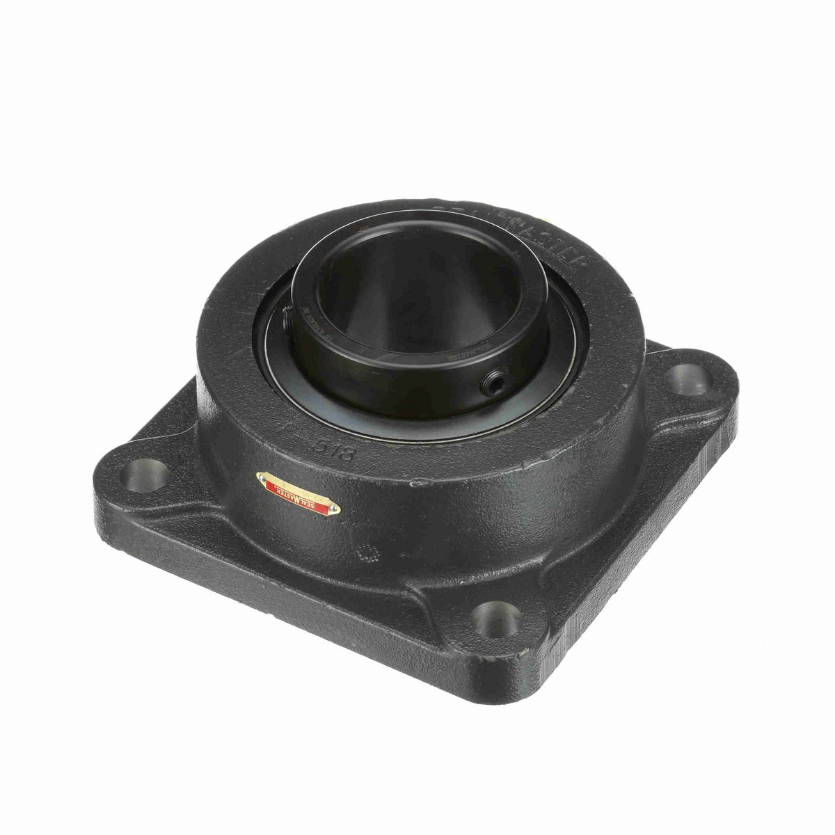 Sealmaster Mounted Cast Iron Four Bolt Flange Ball Bearing - 52100 Bearing Steel, Black Oxided - Setscrew Lock - MSF-64