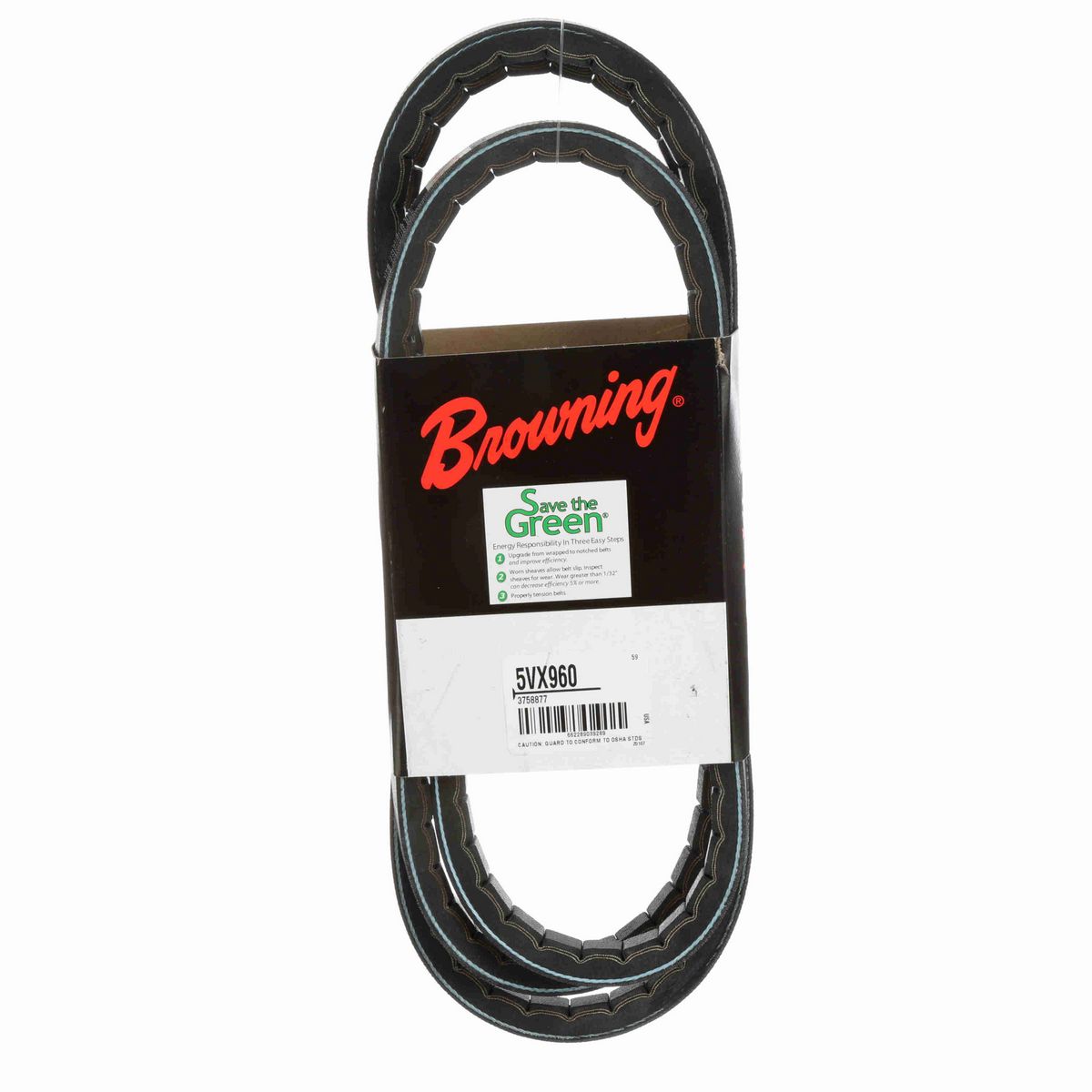 Browning EPDM Notched Belt 98% Efficient - 5VX960